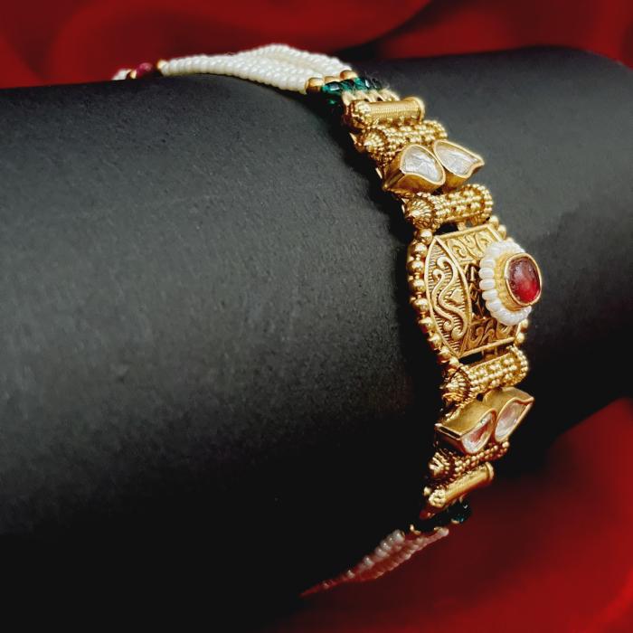 Kundan Bracelet 2 Multi Gold