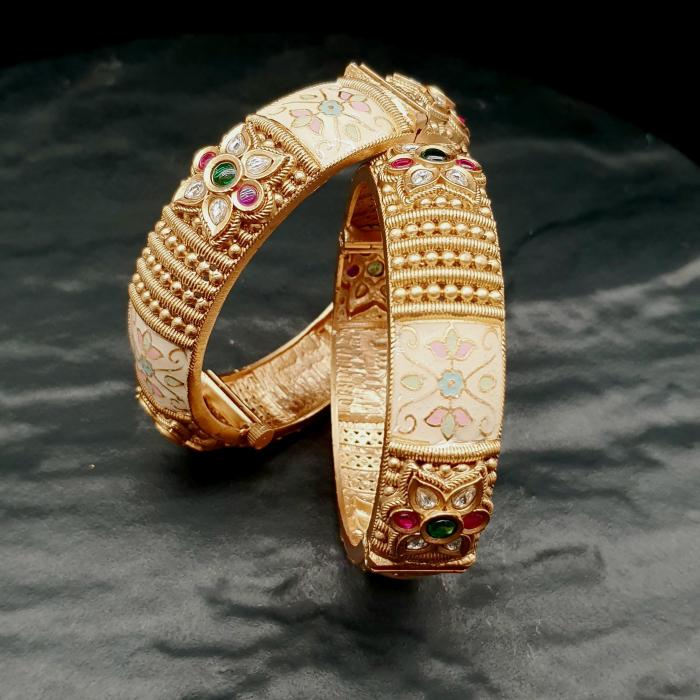 Kundan Bangle 4 Mina Gold 2.6