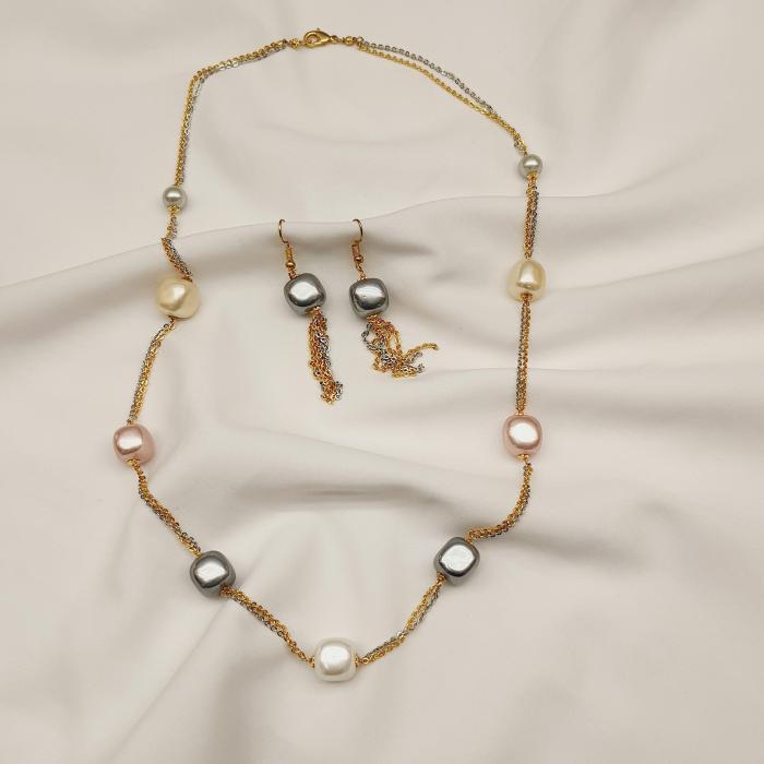 Pearl Bead Chain 3 Multi Gold