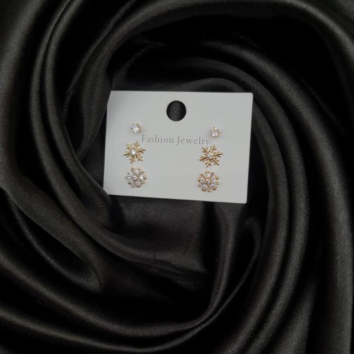 Fashion Earrings Set 3 Gold