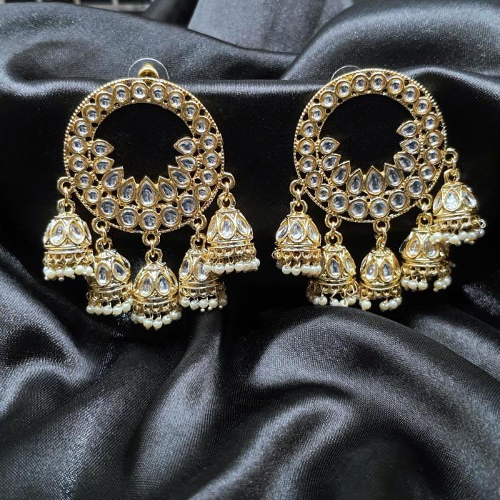 Kundan Earrings 1 Pearl Gold