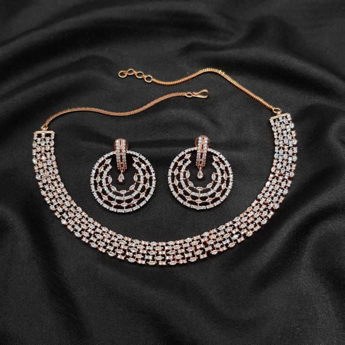 AD Necklace Set 5 Rose Gold