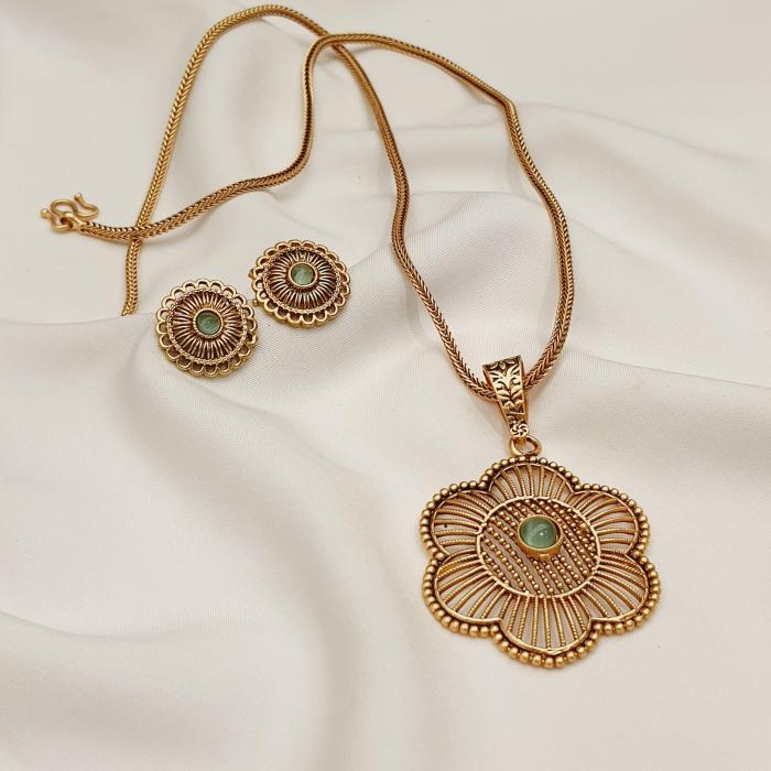 Antique Pendant Set - ANPS 2 Mint Gold