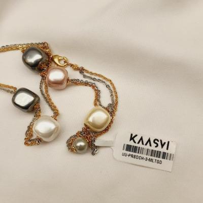 Pearl Bead Chain 3 Multi Gold