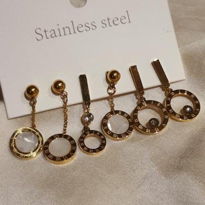 Fashion Earrings Set 6 Rose Gold