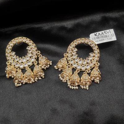 Kundan Earrings 1 Pearl Gold