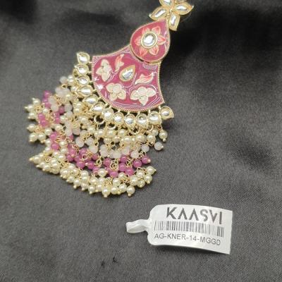 Kundan Earrings 14 Magenta Gold