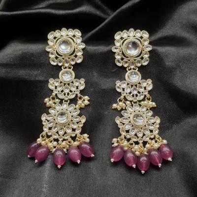 Kundan Earrings 9 Ruby Gold