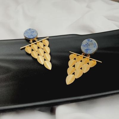 Modern Earrings 1 Blue Gold