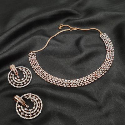 AD Necklace Set 5 Rose Gold