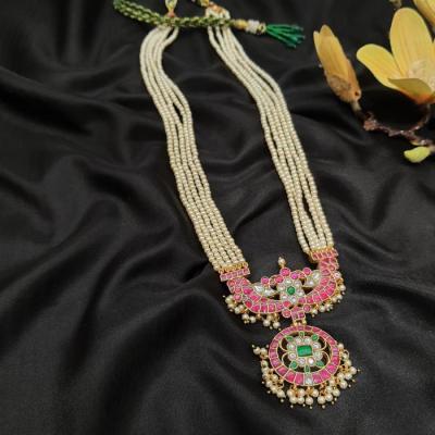 Antique Kundan Long Set 1 Ruby Gold