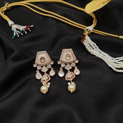 Premium Kundan Chokar Set 1 White Gold