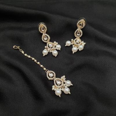 Kundan Chokar Set 3 Pearl Gold