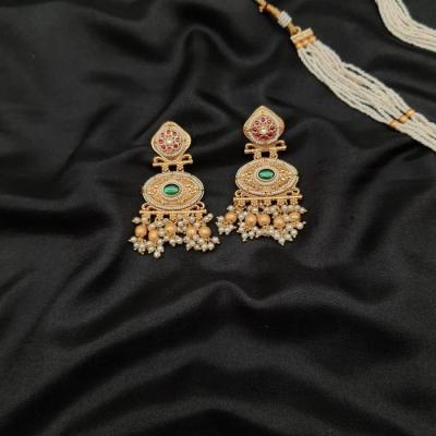 Kundan Long Necklace Set 7 Multi Gold