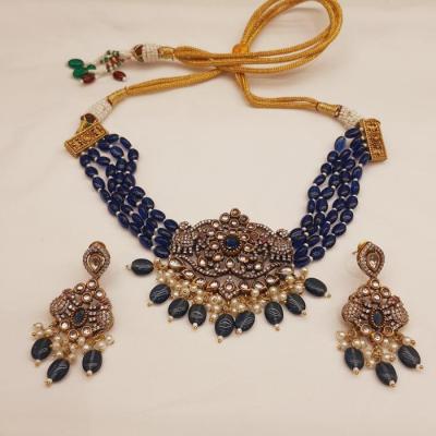 Victorian Chokar Set 1 Blue Gold