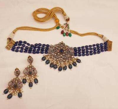 Victorian Chokar Set 1 Blue Gold