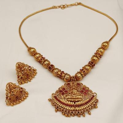 Temple Necklace Set 1 Ruby Gold