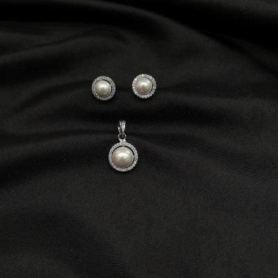 AD Pearl Pendant Set - ADPRPS 7 Silver