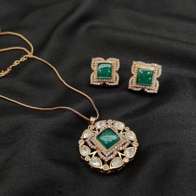 Amrapali Pendant Set - AMPS 1 Green Gold