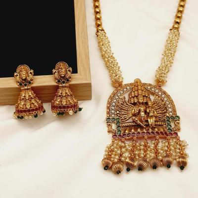 Temple Long Pendant Set - TMLPS 1 Gold