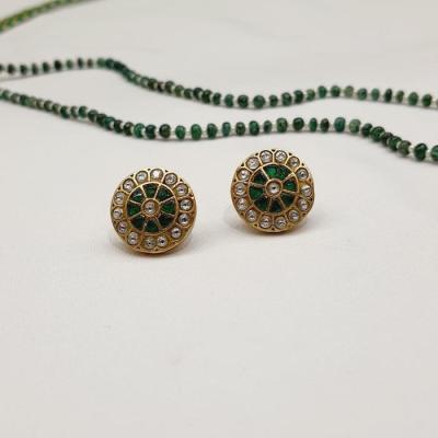 Kundan Pendant Set with Emerald Mala - KNPSEMM 4