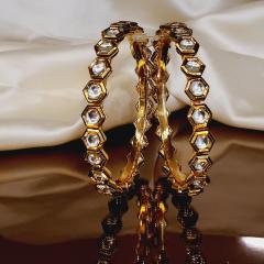 AC Kundan Bangle 3 Gold 2.8