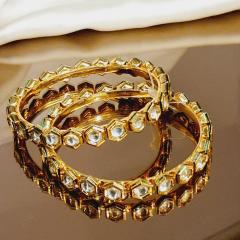 AC Kundan Bangle 3 Gold 2.8