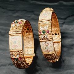 Kundan Bangle 4 Mina Gold 2.6