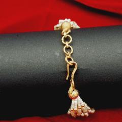 Kundan Bracelet 3 Pearl Gold