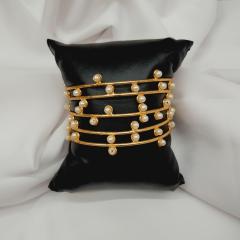 Modern Bracelet 2 Pearl Gold