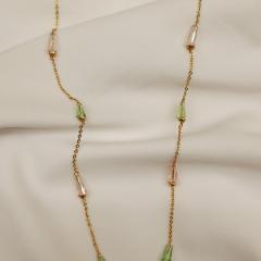 Pearl Bead Chain 10 Mint Pink