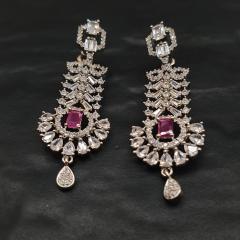 AD Earrings 1 Ruby Silver