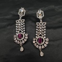 AD Earrings 1 Ruby Silver