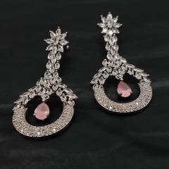 AD Earrings 3 Pink Silver