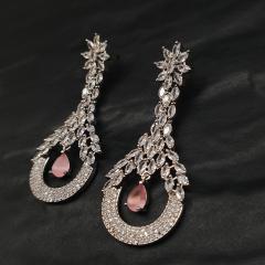 AD Earrings 3 Pink Silver