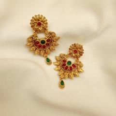 Antique Earrings 2 Ruby Green Gold