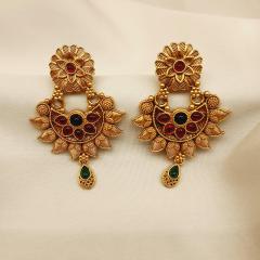 Antique Earrings 2 Ruby Green Gold