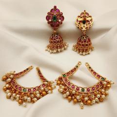 Antique Earrings 2 Ruby Gold