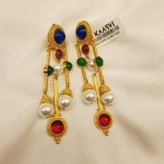 Fashion Earrings 10 Multi Gold