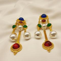 Fashion Earrings 10 Multi Gold