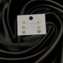 Fashion Earrings Set 4 Gold