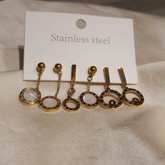 Fashion Earrings Set 6 Rose Gold