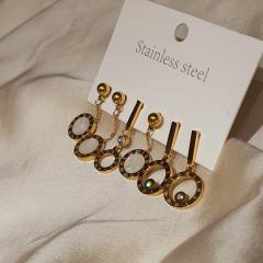 Fashion Earrings Set 6 Rose Gold