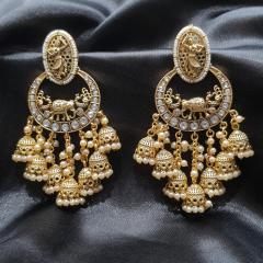 Kundan Earrings 1 Pearl Gold