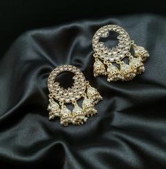 Kundan Earrings 1 Pearl Gold