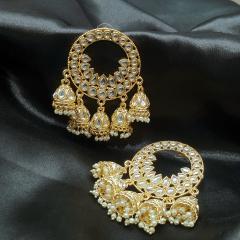 Kundan Earrings 1 Pearl Gold