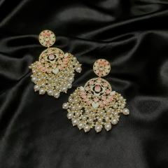 Kundan Earrings 13 Cream Gold