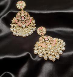 Kundan Earrings 13 Cream Gold