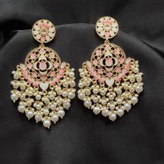 Kundan Earrings 13 Cream Gold