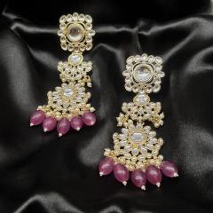 Kundan Earrings 9 Ruby Gold